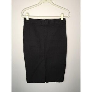 Banana Republic Black Pencil Skirt Tall 6 Cotton Career Office Capsule Chic Work